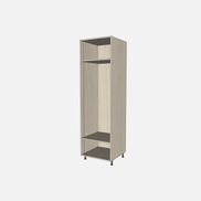 Open Closet Cabinet with One Fixed Shelf and One Adjustable Shelf