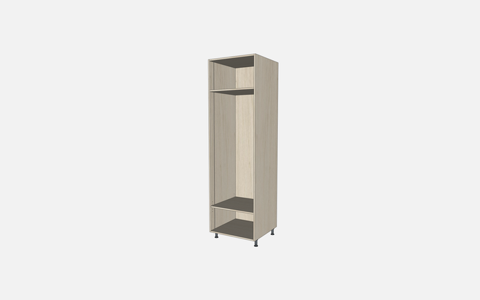 Open Closet Cabinet with One Fixed Shelf and One Adjustable Shelf