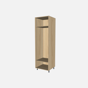 Open Closet Cabinet with One Fixed Shelf and One Adjustable Shelf