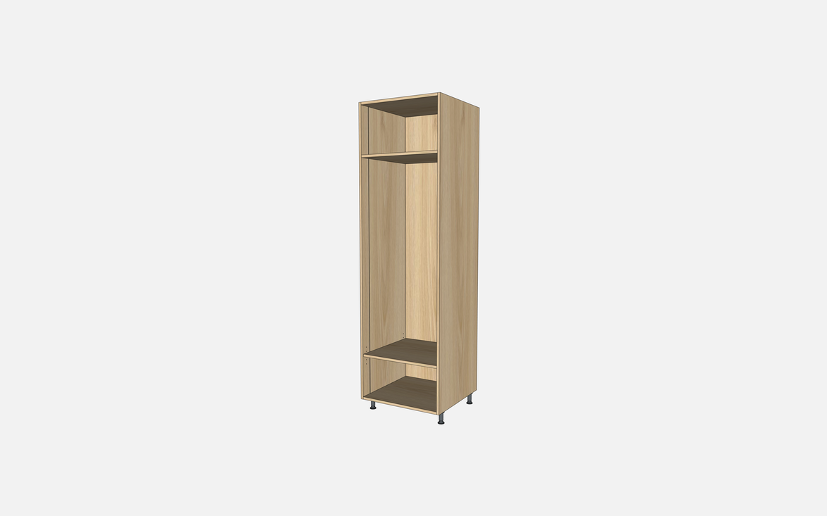 Open Closet Cabinet with One Fixed Shelf and One Adjustable Shelf