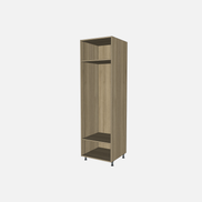 Open Closet Cabinet with One Fixed Shelf and One Adjustable Shelf