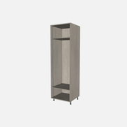 Open Closet Cabinet with One Fixed Shelf and One Adjustable Shelf