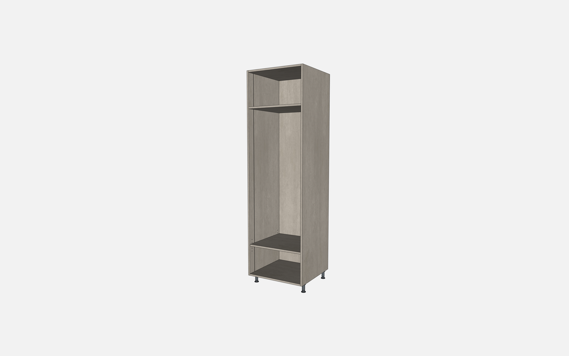 Open Closet Cabinet with One Fixed Shelf and One Adjustable Shelf