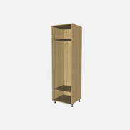 Open Closet Cabinet with One Fixed Shelf and One Adjustable Shelf