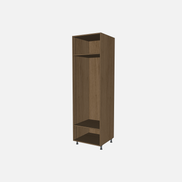 Open Closet Cabinet with One Fixed Shelf and One Adjustable Shelf