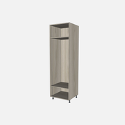Open Closet Cabinet with One Fixed Shelf and One Adjustable Shelf