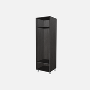 Open Closet Cabinet with One Fixed Shelf and One Adjustable Shelf