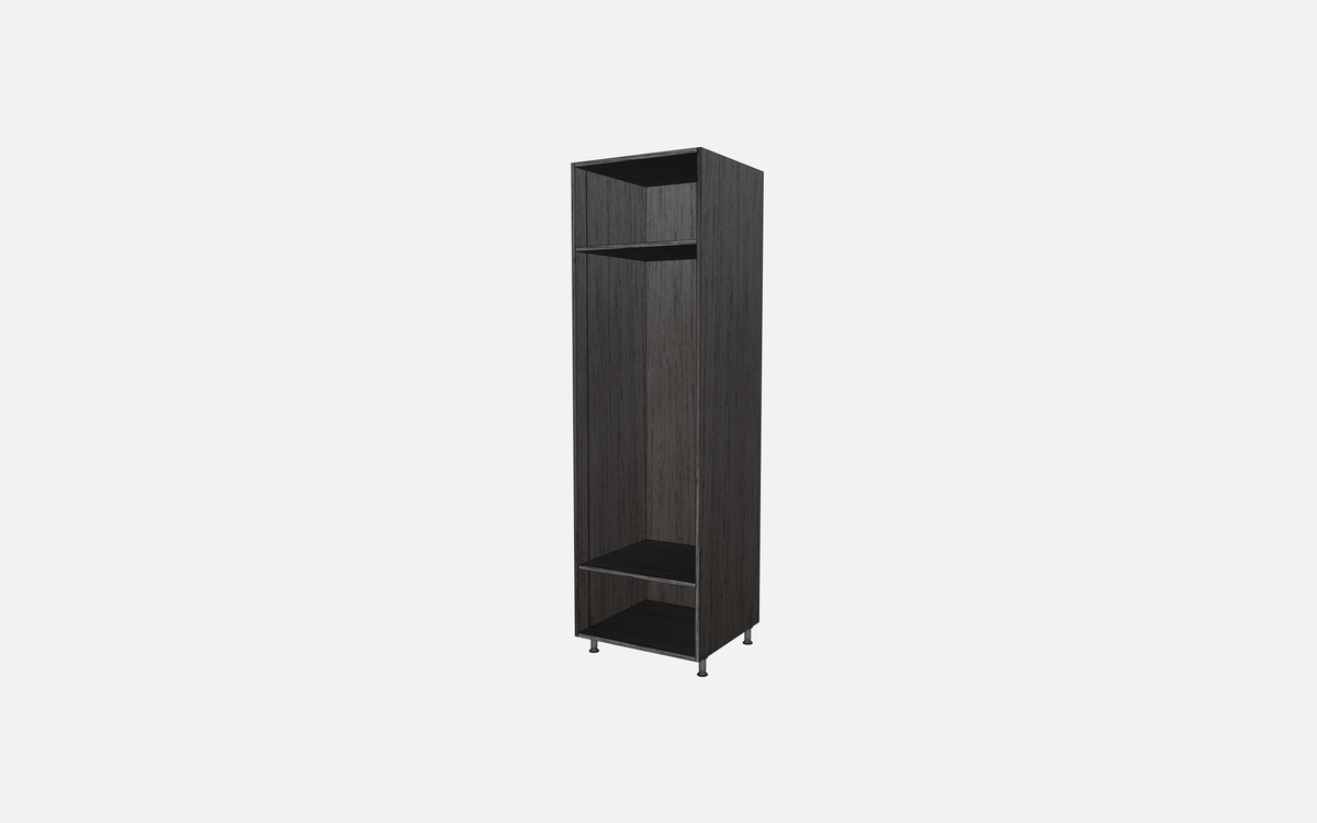 Open Closet Cabinet with One Fixed Shelf and One Adjustable Shelf