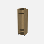 Open Closet Cabinet with One Fixed Shelf and One Adjustable Shelf