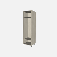 Open Closet Cabinet with One Fixed Shelf and One Adjustable Shelf