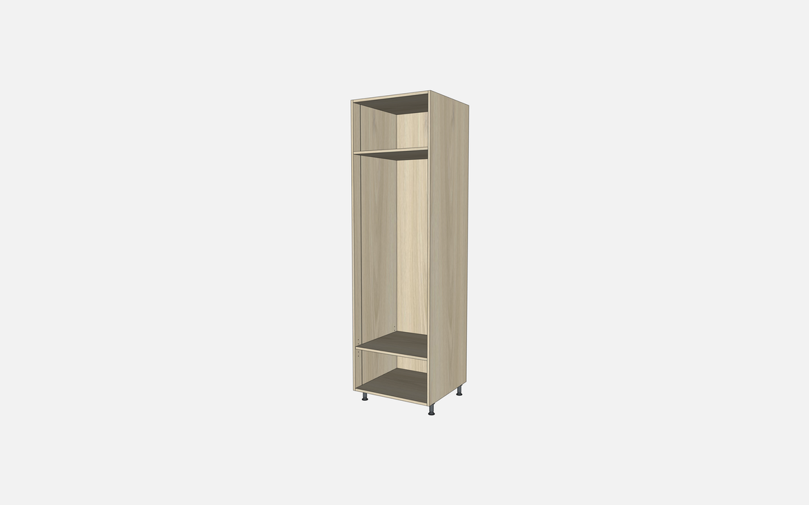 Open Closet Cabinet with One Fixed Shelf and One Adjustable Shelf