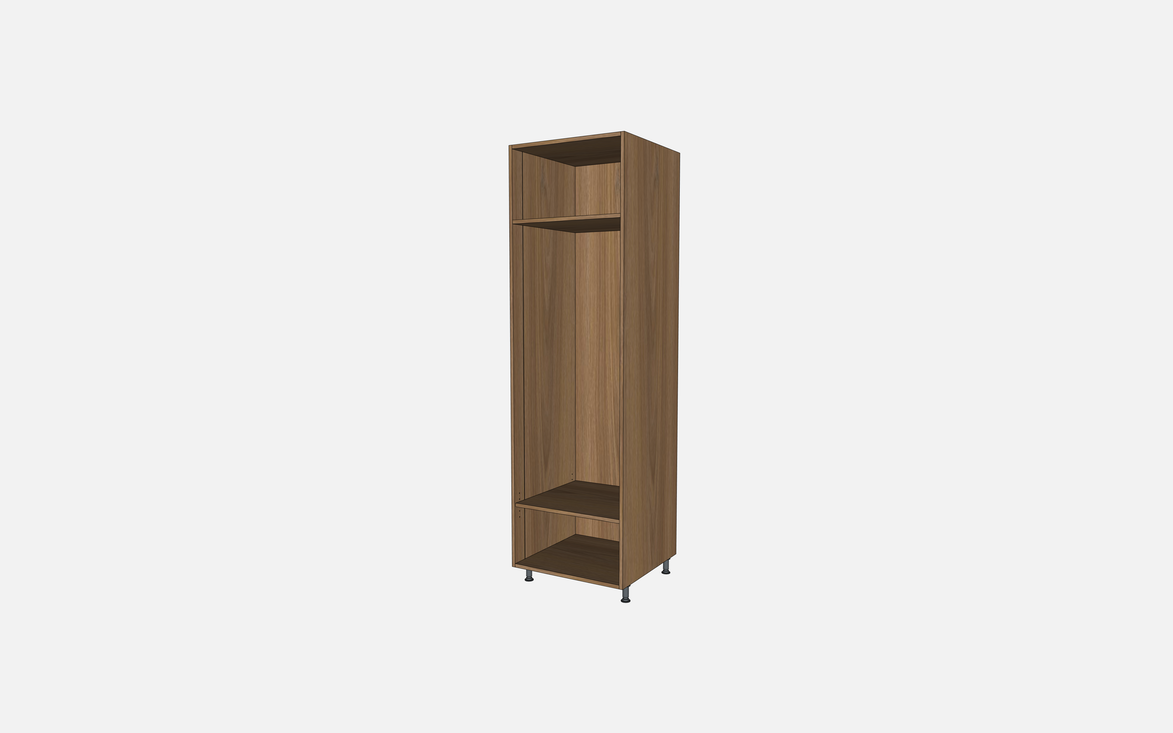 Open Closet Cabinet with One Fixed Shelf and One Adjustable Shelf