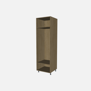 Open Closet Cabinet with One Fixed Shelf and One Adjustable Shelf