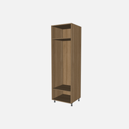 Open Closet Cabinet with One Fixed Shelf and One Adjustable Shelf