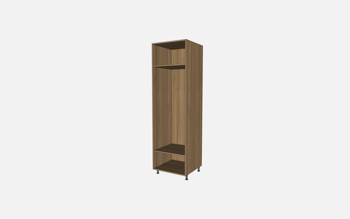 Open Closet Cabinet with One Fixed Shelf and One Adjustable Shelf
