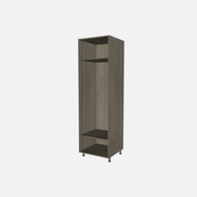 Open Closet Cabinet with One Fixed Shelf and One Adjustable Shelf