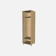 Open Closet Cabinet with One Fixed Shelf and One Adjustable Shelf