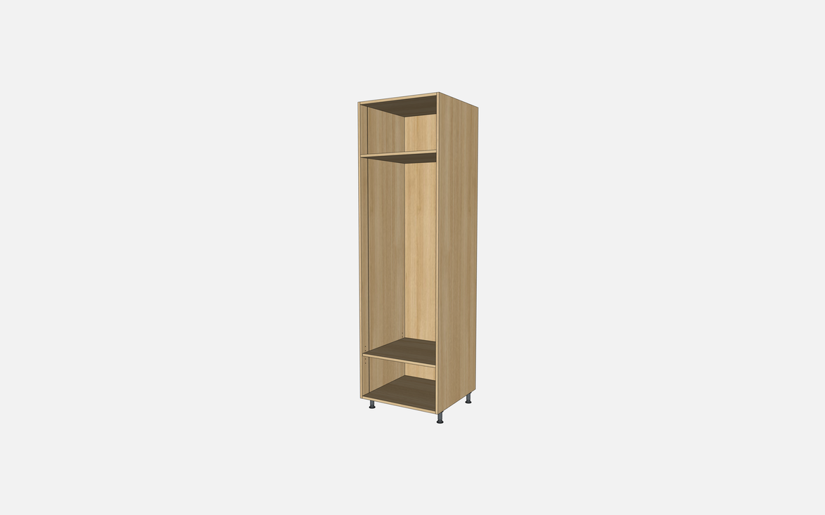 Open Closet Cabinet with One Fixed Shelf and One Adjustable Shelf