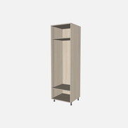 Open Closet Cabinet with One Fixed Shelf and One Adjustable Shelf