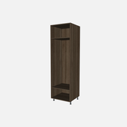 Open Closet Cabinet with One Fixed Shelf and One Adjustable Shelf
