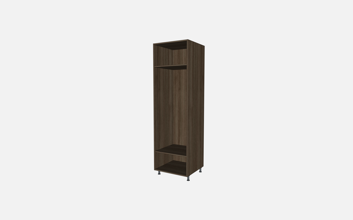 Open Closet Cabinet with One Fixed Shelf and One Adjustable Shelf