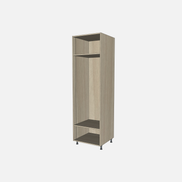 Open Closet Cabinet with One Fixed Shelf and One Adjustable Shelf