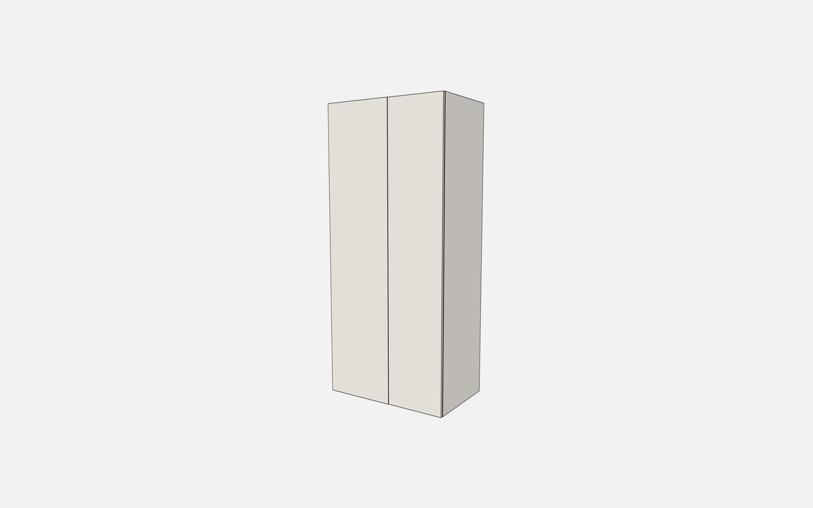 Double Door with One Fixed Shelf & One Adjustable Shelf