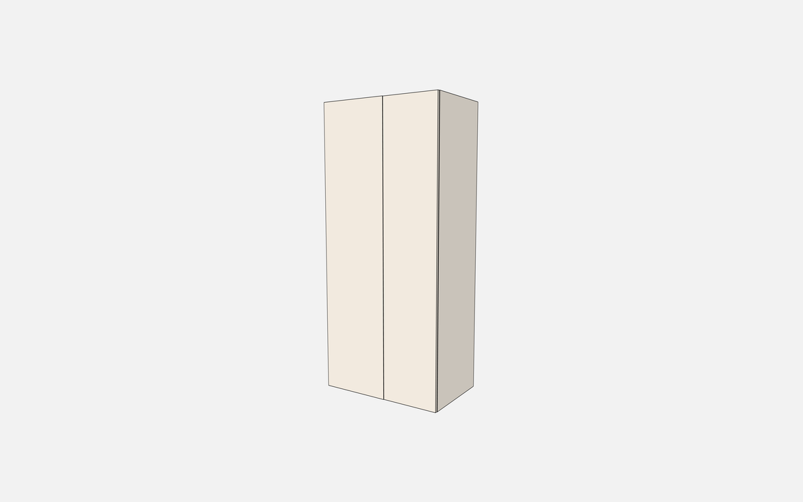 Double Door with Two Fixed Shelves, Three Adjustable Shelves & Four Trays