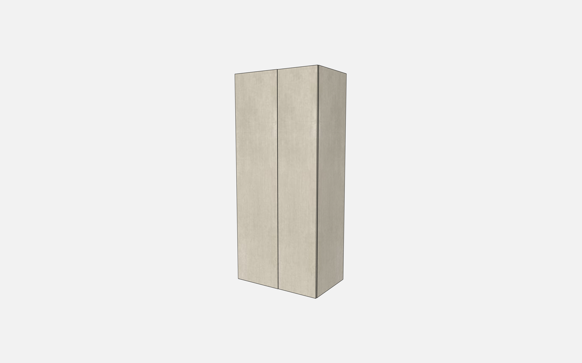 Double Door with One Fixed Shelf & One Adjustable Shelf