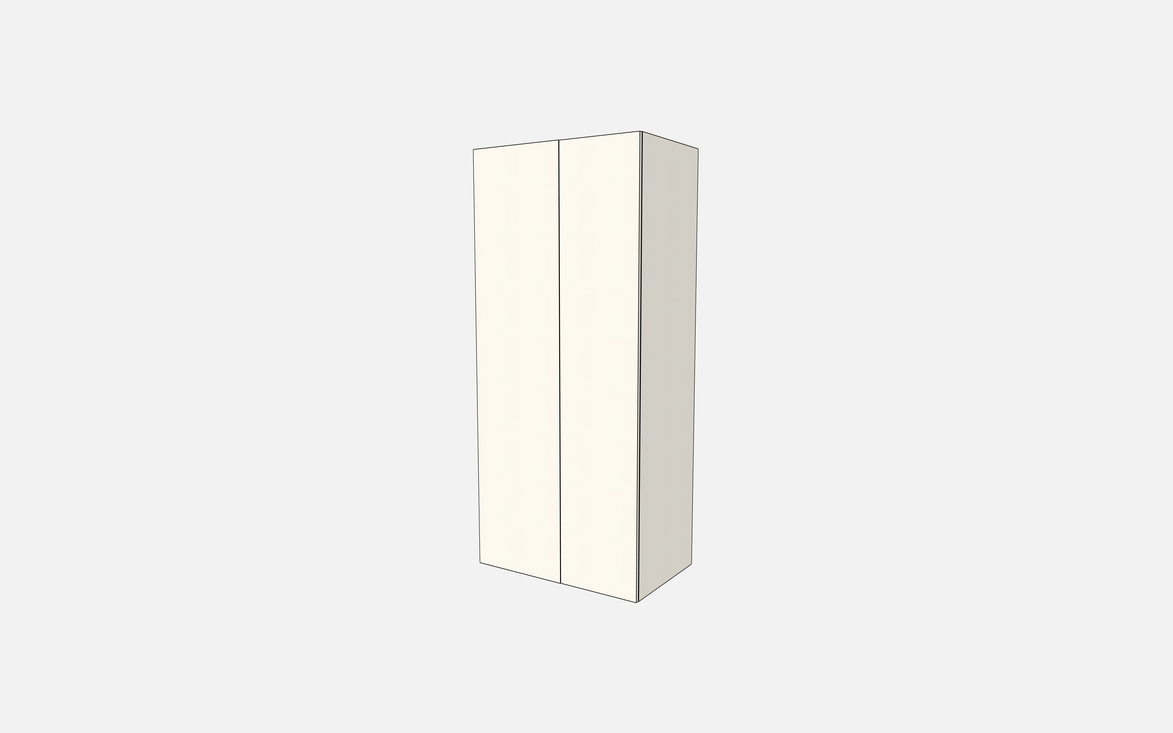 Double Door with One Fixed Shelf & One Adjustable Shelf