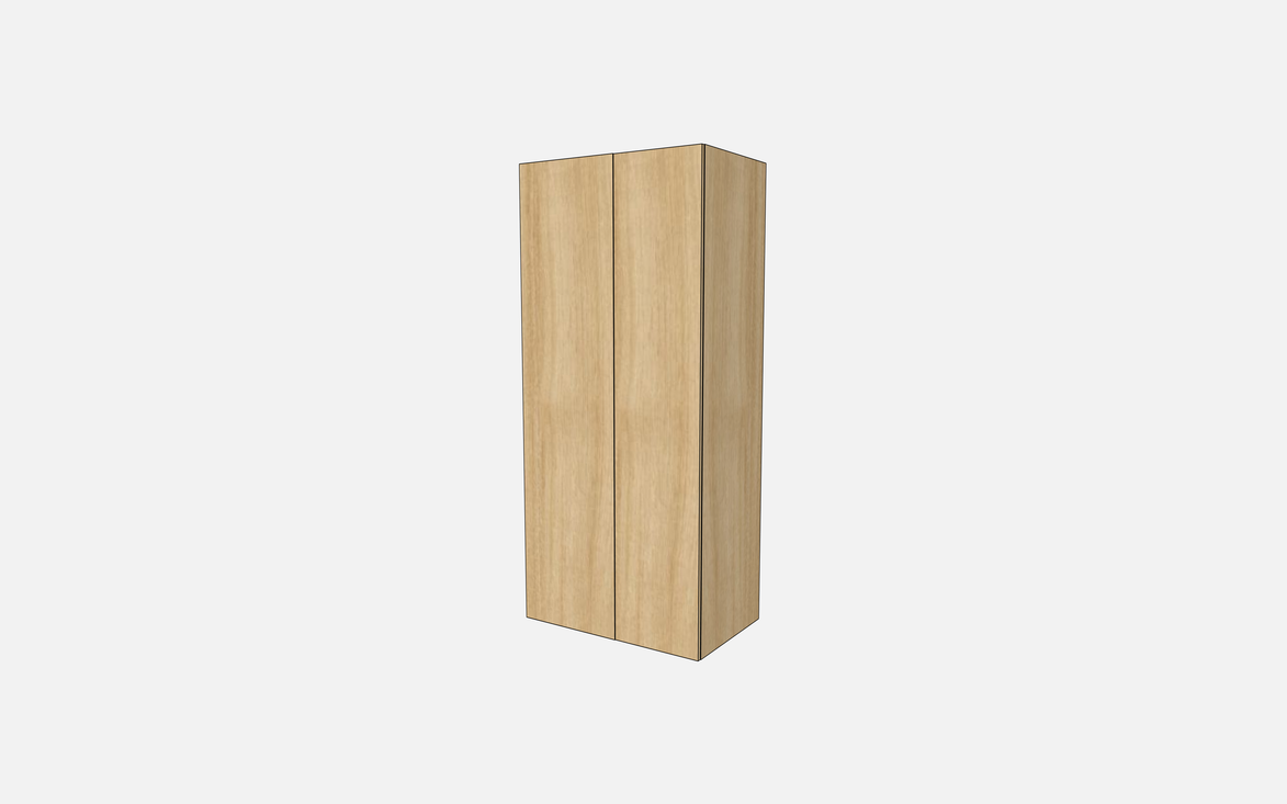 Double Door with Two Fixed Shelves, Three Adjustable Shelves & Four Trays