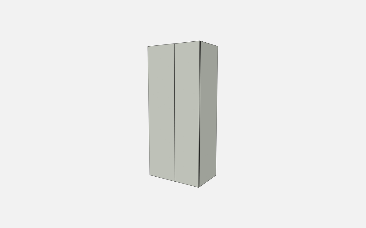 Double Door with One Fixed Shelf & One Adjustable Shelf