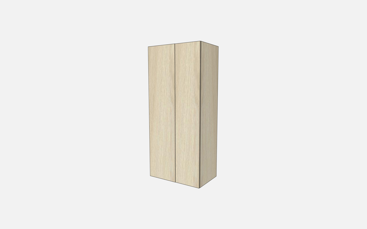 Double Door with Two Fixed Shelves, Three Adjustable Shelves & Four Trays