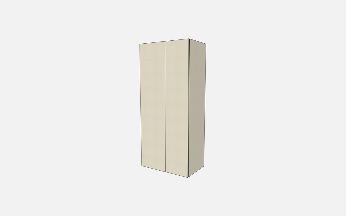 Double Door with One Fixed Shelf & One Adjustable Shelf