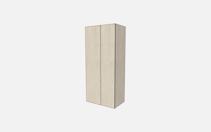 Double Door with Two Fixed Shelves, Three Adjustable Shelves & Four Trays