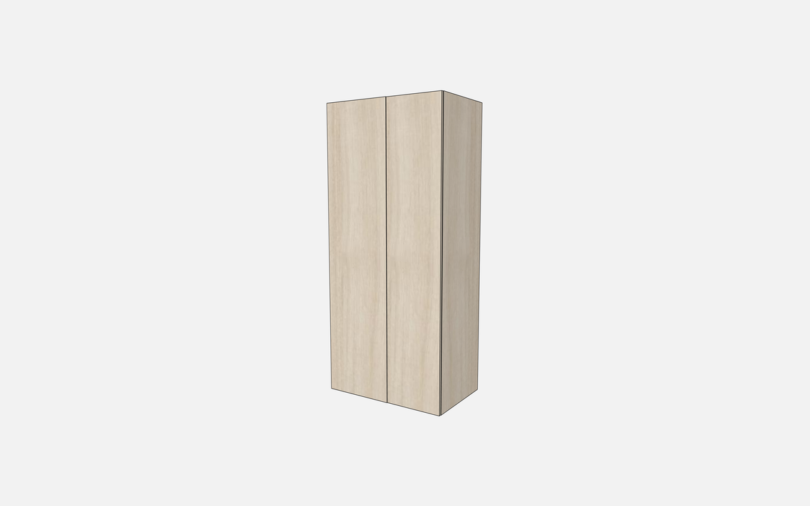Double Door with One Fixed Shelf & One Adjustable Shelf