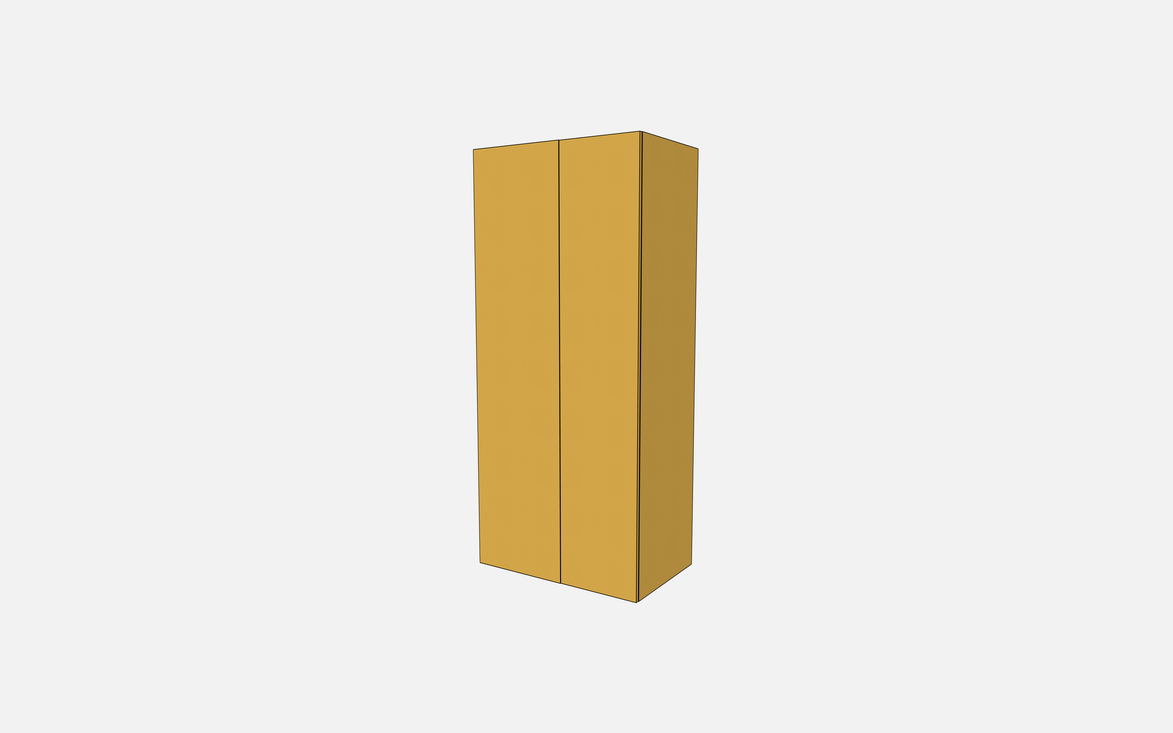Double Door with One Fixed Shelf & One Adjustable Shelf