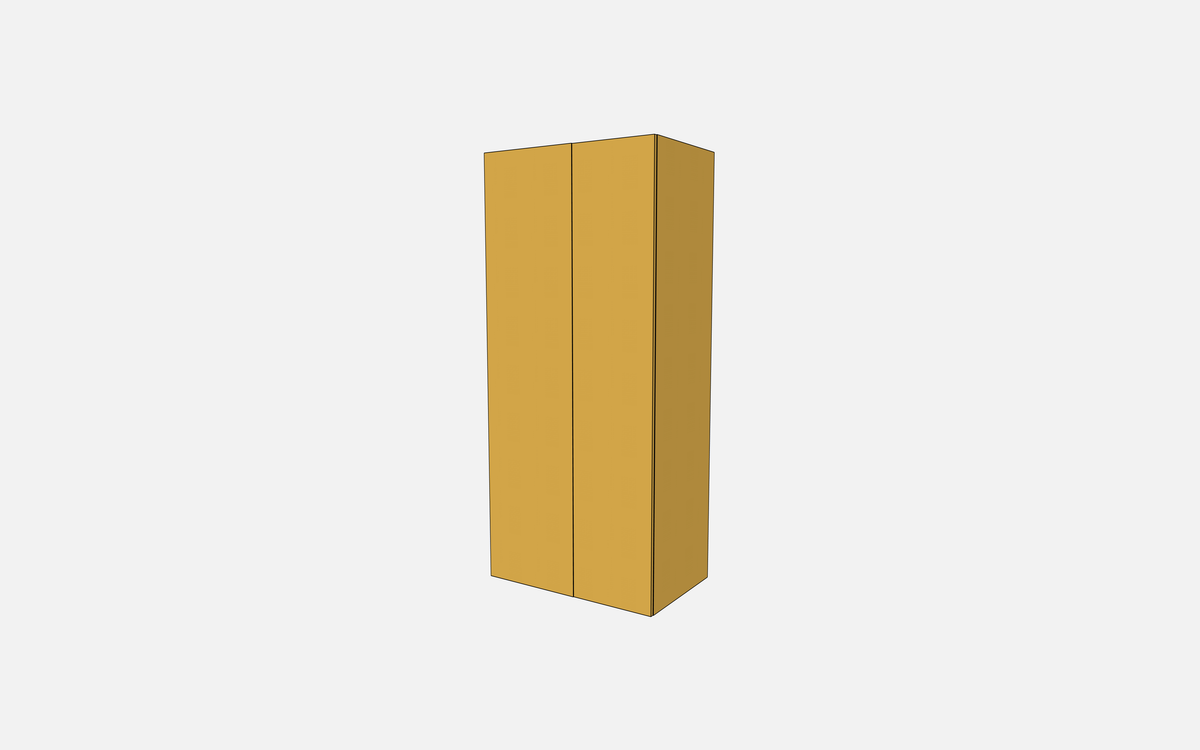 Double Door with One Fixed Shelf & One Adjustable Shelf