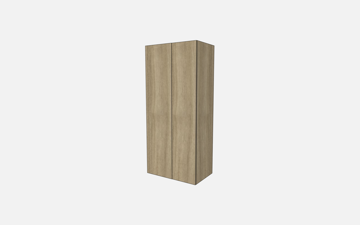 Double Door with One Fixed Shelf & One Adjustable Shelf