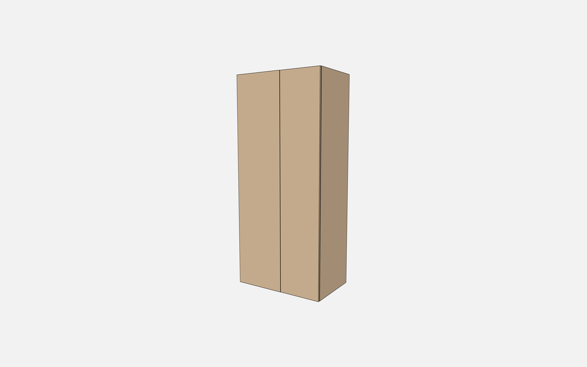 Double Door with Two Fixed Shelves, Three Adjustable Shelves & Four Trays