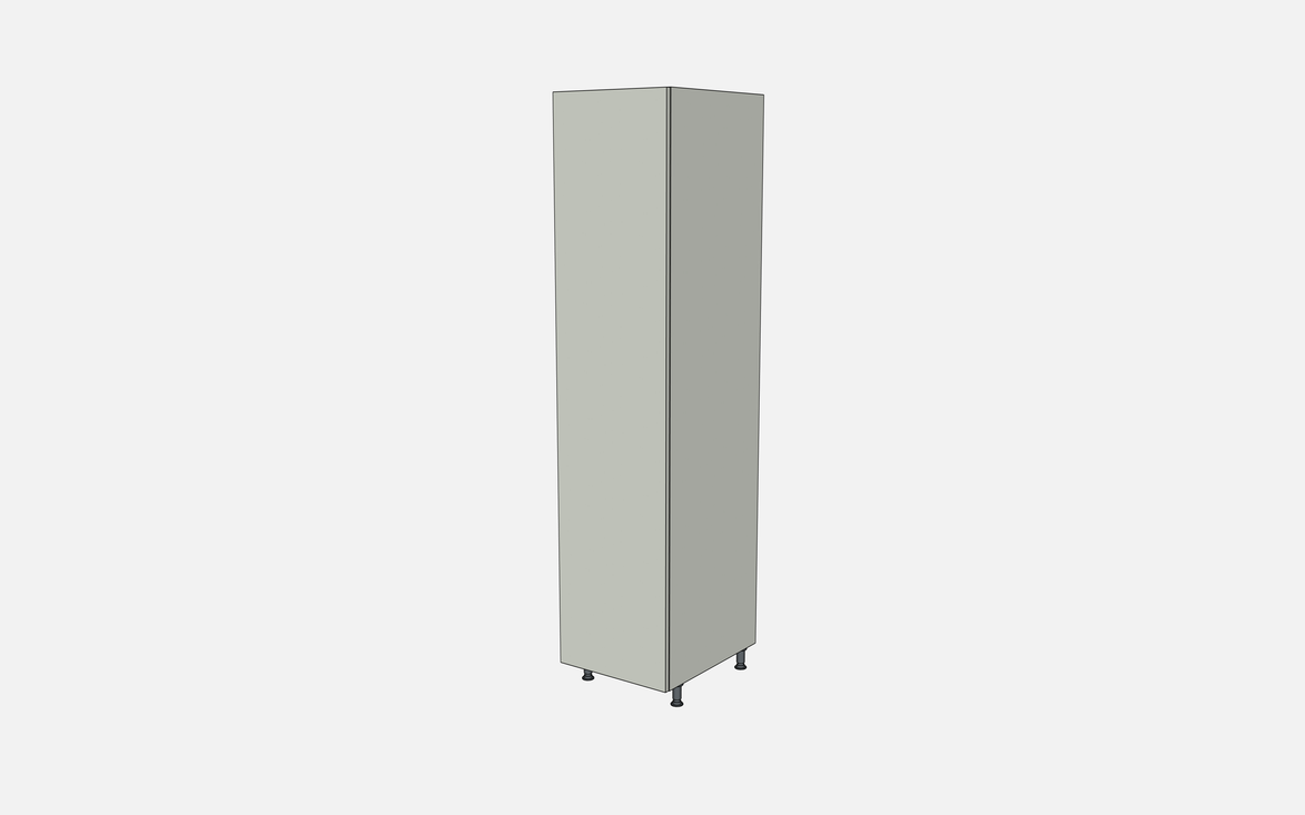 Left-Hinged Closet Cabinet with Two Fixed Shelves