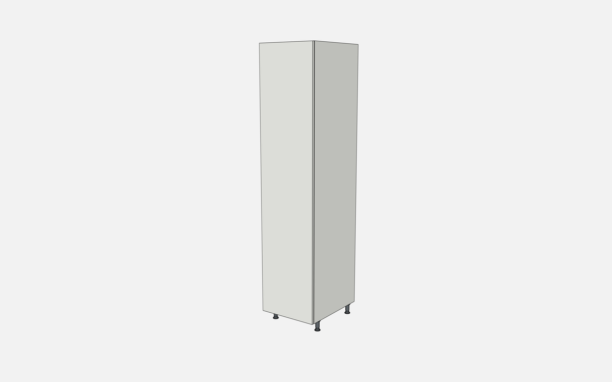 Left-Hinged Closet Cabinet with Two Fixed Shelves & Four Trays