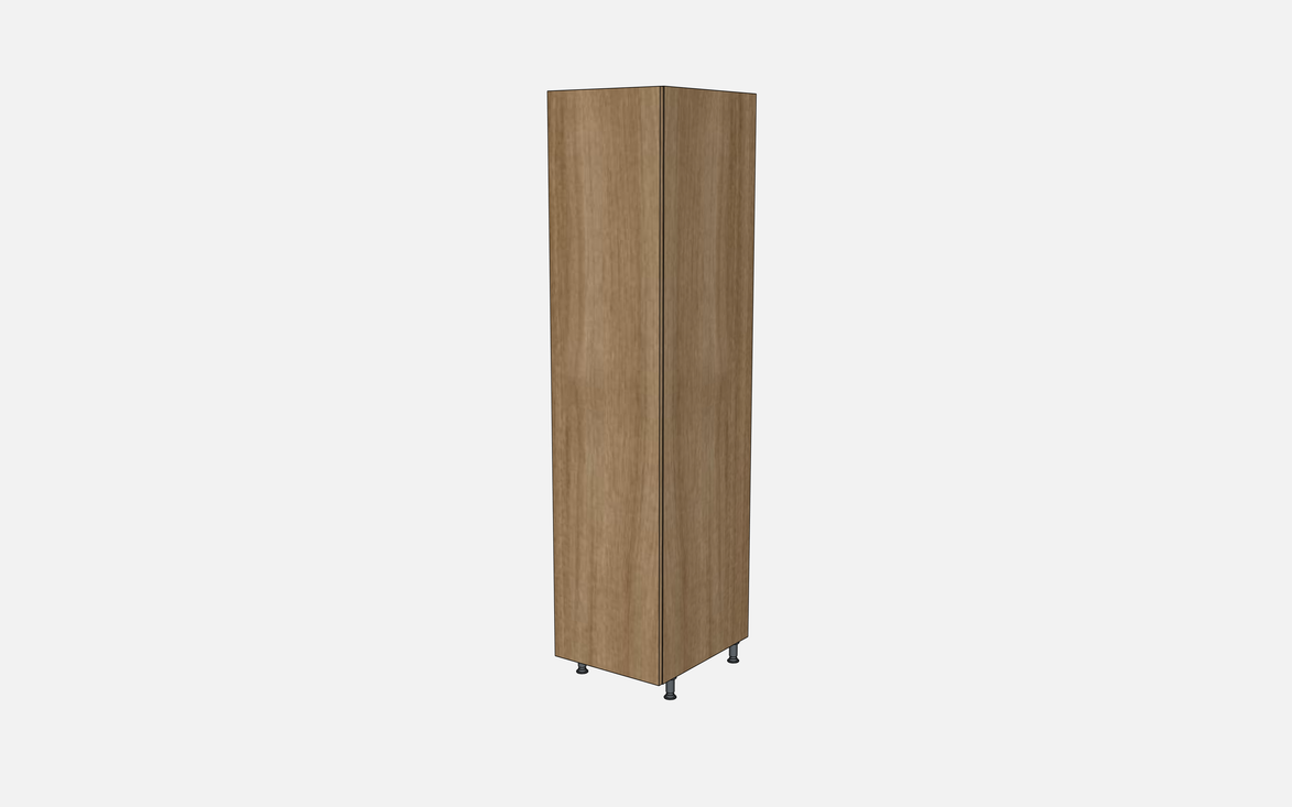 Left-Hinged Closet Cabinet with Two Fixed Shelves & Four Trays