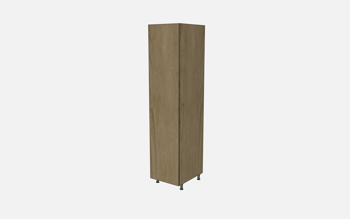 Left-Hinged Closet Cabinet with Two Fixed Shelves