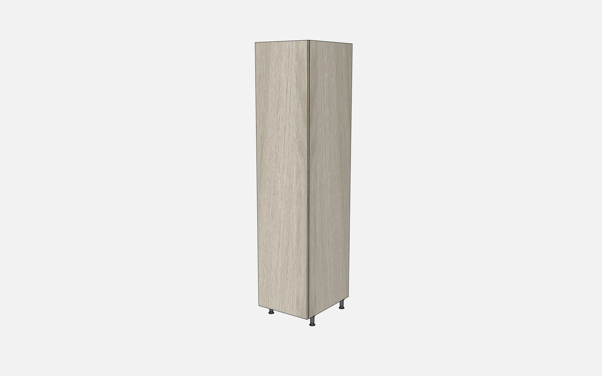 Left-Hinged Closet Cabinet with Two Fixed Shelves