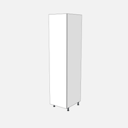 Left-Hinged Closet Cabinet with Two Fixed Shelves