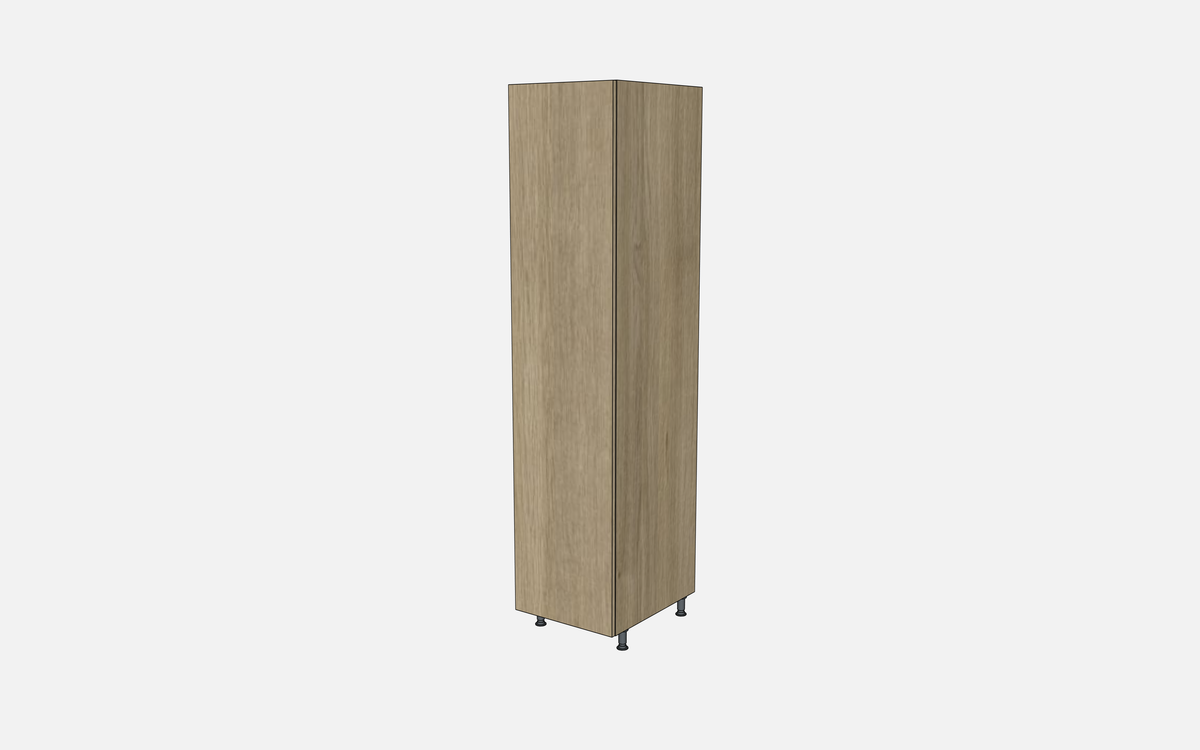 Left-Hinged Closet Cabinet with Two Fixed Shelves & Four Trays