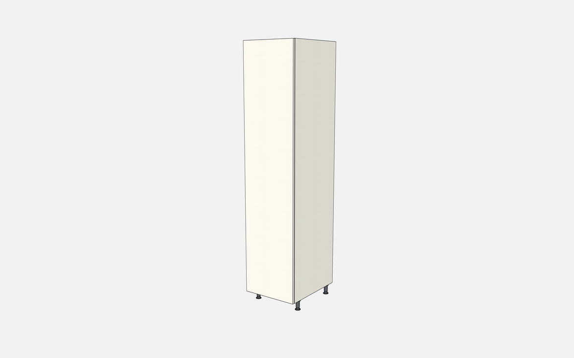 Left-Hinged Closet Cabinet with Two Fixed Shelves