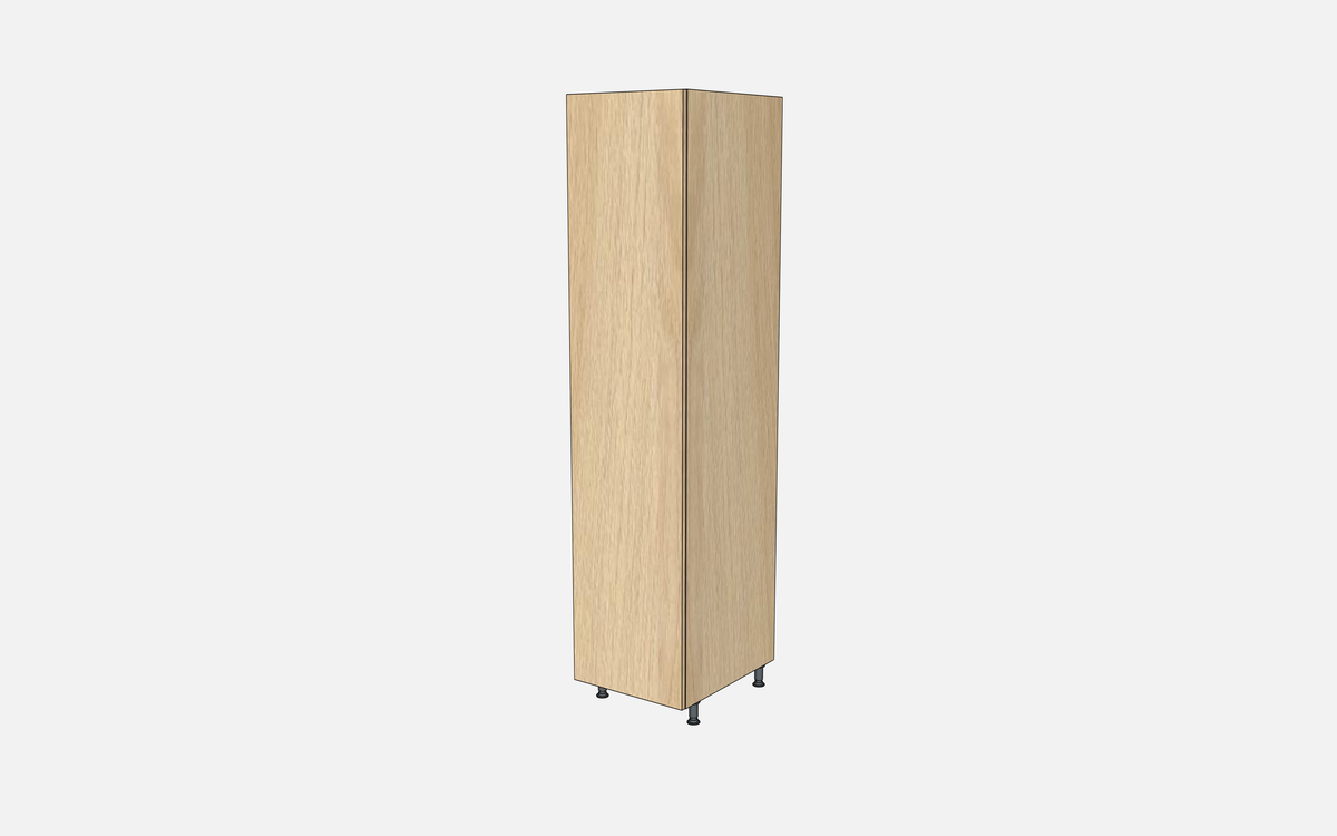 Left-Hinged Closet Cabinet with Two Fixed Shelves
