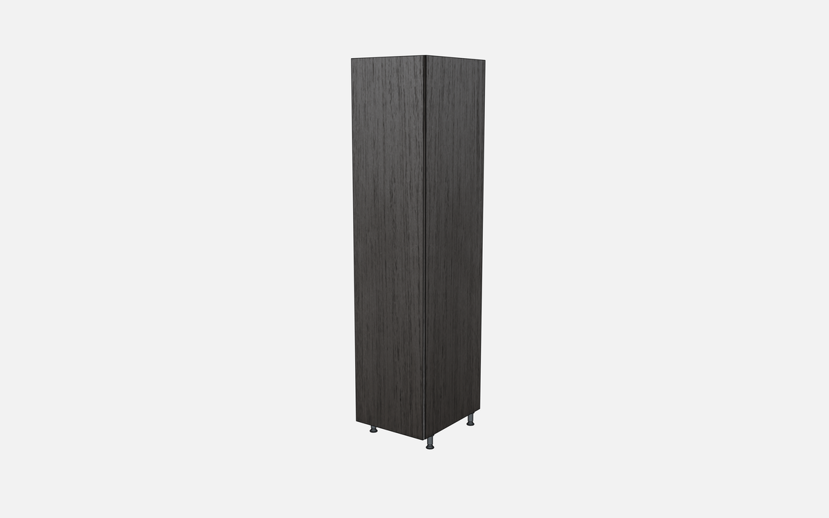 Left-Hinged Closet Cabinet with Two Fixed Shelves